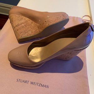 Stuart Weitzman Patent Leather Corkswoon Wedge